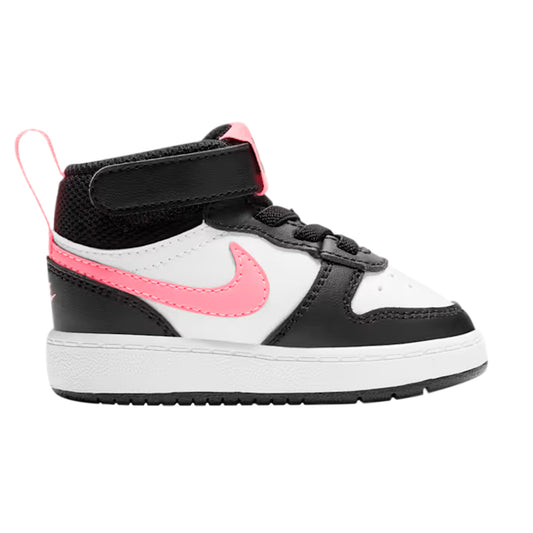 TENIS NIKE COURT BOROUGH MID INFANTIL COLOR BLANCO NEGRO ROSA