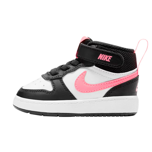 TENIS NIKE COURT BOROUGH MID INFANTIL COLOR BLANCO NEGRO ROSA