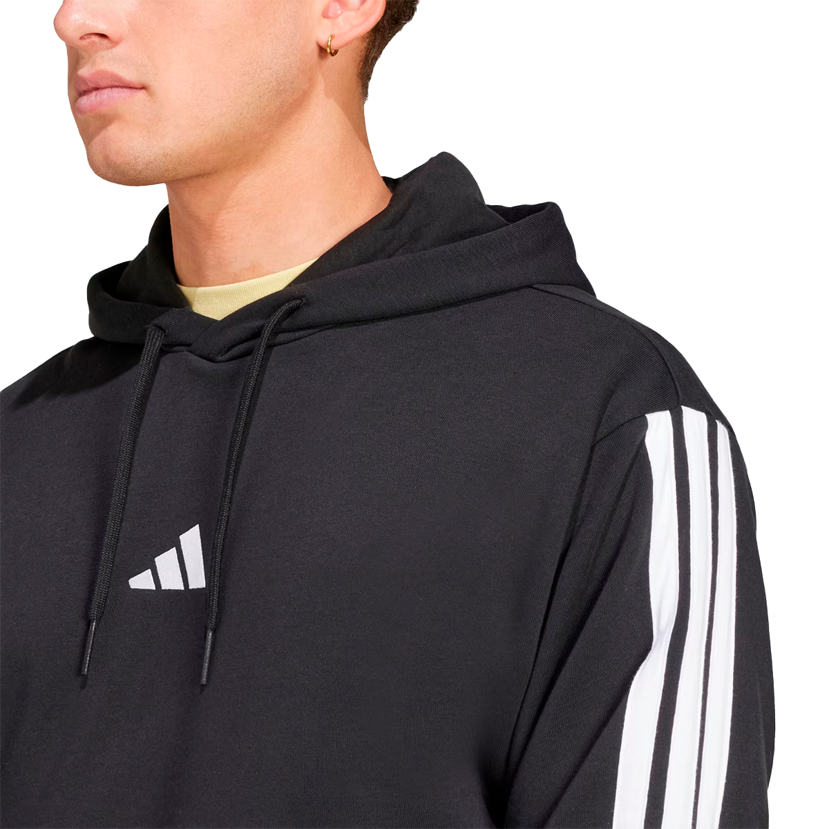 SUDADERA ADIDAS ESSENTIALS 3 STRIPES PARA CABALLERO COLOR NEGRO