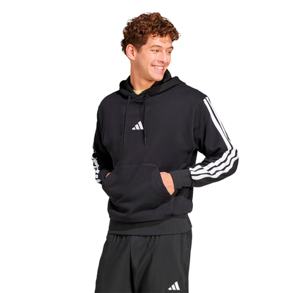SUDADERA ADIDAS ESSENTIALS 3 STRIPES PARA CABALLERO COLOR NEGRO