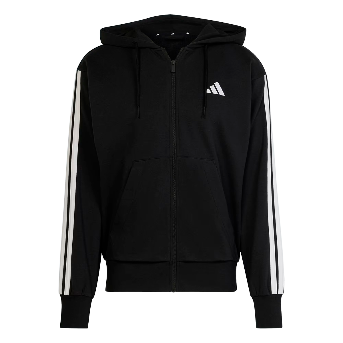 CHAMARRA ADIDAS ESSENTIALS 3 STRIPES PARA CABALLERO COLOR NEGRO