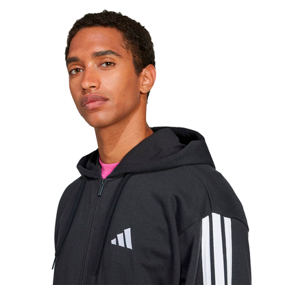 CHAMARRA ADIDAS ESSENTIALS 3 STRIPES PARA CABALLERO COLOR NEGRO