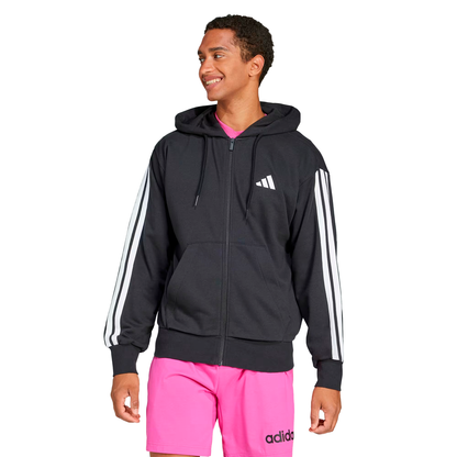 CHAMARRA ADIDAS ESSENTIALS 3 STRIPES PARA CABALLERO COLOR NEGRO