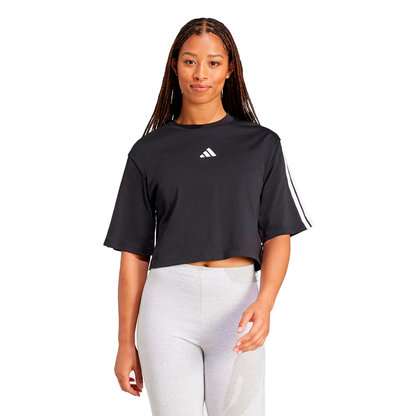 CROP TOP ADIDAS 3 STRIPES PARA DAMA COLOR NEGRO