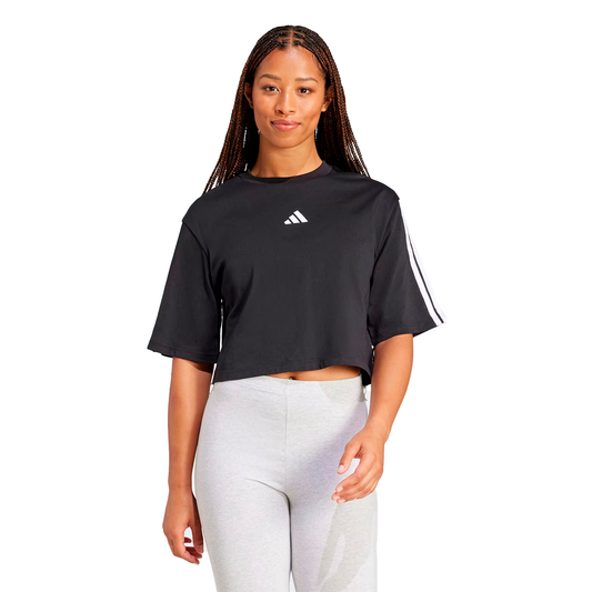 CROP TOP ADIDAS 3 STRIPES PARA DAMA COLOR NEGRO