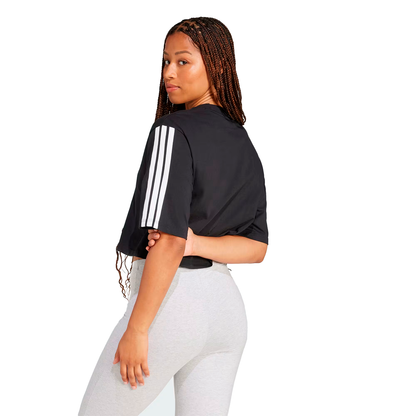 CROP TOP ADIDAS 3 STRIPES PARA DAMA COLOR NEGRO