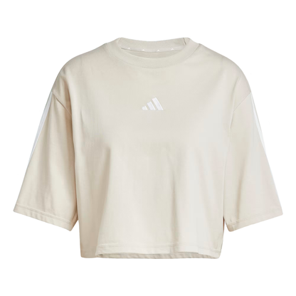 PLAYERA ADIDAS ESSENTIALS 3 STRIPES PARA DAMA COLOR BEIGE