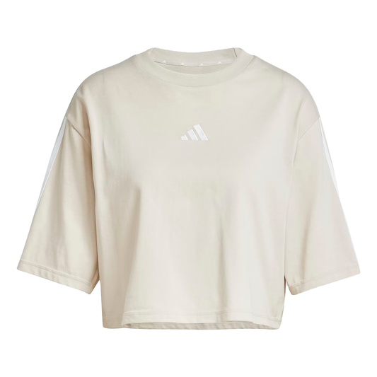 PLAYERA ADIDAS ESSENTIALS 3 STRIPES PARA DAMA COLOR BEIGE