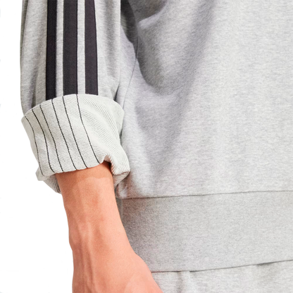 SUDADERA ADIDAS ESSENTIALS 3 STRIPES PARA CABALLERO COLOR GRIS