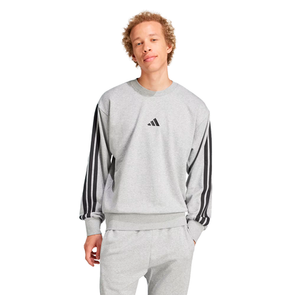 SUDADERA ADIDAS ESSENTIALS 3 STRIPES PARA CABALLERO COLOR GRIS