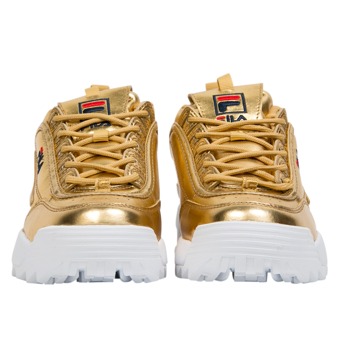 TENIS FILA DISRUPTOR METALLIC PARA DAMA COLOR ORO ICONS STORE mx