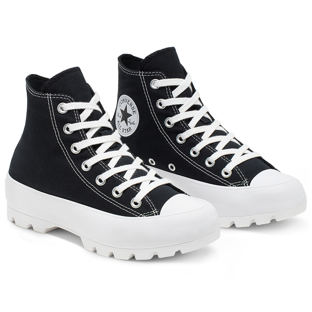 TENIS CONVERSE CHUCK TAYLOR LUGGED HI PARA DAMA COLOR NEGRO BLANCO